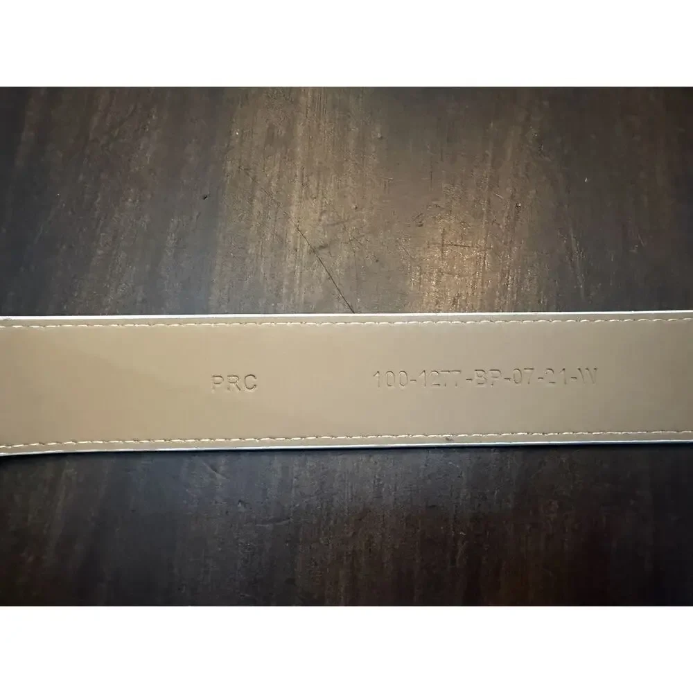 X-21 NWOT Nexbelt Go-In White Genuine Leather Golf Belt Silver Buckle Up To 37 L